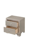 ZUN 1pc Modern Glam Style Champagne Finish Two Drawer Nightstand Embossed Crocodile Pattern B01181032