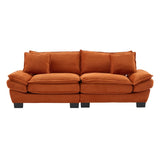 Corduroy Sofa Sleeper Couch Loveseat Sofa with Pillows Comfy Upholstered Deep Seat Sofa for W676P227342
