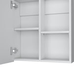 ZUN Medicine Cabinet 21.1" H, 1 Door, 4 Shelves, 1 Mirror, White B097P250884