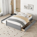 ZUN FULL BED WITH TWIN SIZE TRUNDLE AND TWO DRAWERS FOR GREY COLOR 05741249