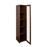 Display Cabinet with Glass Doors, Curio Storage Cabinet with 5 Shelves, Bookcase with LED Lights W331P281123
