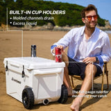 75Qt New Khaki Color Insulated Box With Wheels T2602P171133