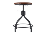 Industrial 5-Piece Bar Table and Swivel Stool Set 1 Table 4 Chairs 83.8 Inch Brown 3cm Fake Thick 56276013