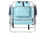 1 PCS Aluminum Beach Chair, 15 Inch Seat Height Teal Tribal Pattern, 5 Positions Reclining Folding 41980863