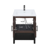 24" Bathroom Vanity White Ceramic Sink & Hot and Cold Faucet , Freestanding Bathroom Cabinet W688P224404