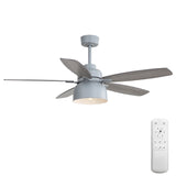 52-Inch Premium Cement Gray Ceiling Fan With Light,E26 Bulb Included,Remote Control,DC Motor,5 W934P359531