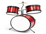14"x10" 3-Pieces Junior Kids Drum Set Kit Pedal Drum Stick Wrench Drum Stool Red 10582119