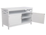 Double Door Side Cabinet With Partition White 90596729