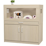 ZUN Hamster Cage,Rat Cage Wood with Independent Storage Cabinet,House for Chinchilla with Guinea Pig W1850P168639