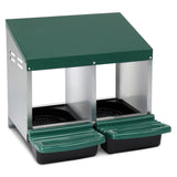 ZUN 2 Compartment Roll Out Nesting Box with Plastic Basket, Egg Nest Box Laying Box Hens 49949210