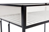 Adam Twin Twin Bunk Bed Metal Black with White Mesh Guard Rail for Kids and Adult, Low Profile and B083P170084