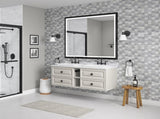 60 x 48 Inch LED Bathroom Mirror with Aluminum Frame, Wall Mounted Vanity Mirror, Anti-Fog, Memory, W2287P279100