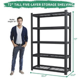 72"H 5-Tier Adjustable Heavy Duty Shelving Mesh Storage Rack T2398P306288