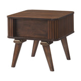 1pc Storage End Table Walnut Finish Tambour Doors Modern Living Room Furniture B011P287324