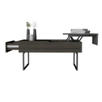 ZUN Lift Top Coffee Table, One Drawer, Two Legs, Carbon Espresso / Onyx B097133192