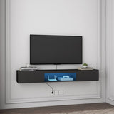 Floating TV Stand Wall Mounted with 20 Color LEDs,63" Modern TV Stand, Floating TV Cabinet 04700679