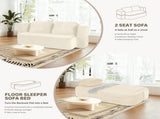Convertible Sofa Bed with Blanket, Boneless Cloud Couch Queen Scott Fabric for Living Room Bedroom, 40160408