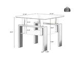 1-Piece Modern Tempered Glass Tea Table Coffee Table End Table, Square Table for Living Room, 51857456