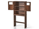 2-Door 3-Shelf MDF Toilet Cabinet with Melamine Finish Bathroom Vanity 23.23*8.66*66.93in Walnut 92221472