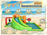 7-in-1 Kids Inflatable Water Slide Bounce House Multi-Function Castle with Slide, Boxing Post, 64578149