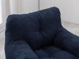 010-Soft Teddy Fabric Tufted Foam Bean Bag Chair With Teddy Fabric Dark Blue W52761254