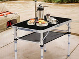 Outdoor Folding Camping Table, 2ft Portable Pinic Table with 3 Adjustable Height, Small Aluminum 66215445