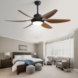 ZUN 54 Inch Indoor Ceiling Fan With Dimmable Led Light ABS Blades Remote Control Reversible DC Motor For W882P221515