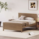 ZUN Wood Platform Bed Frame with Headboard, Mattress Foundation with Wood Slat Support, No Box Spring 71677590