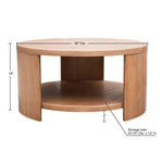 ZUN Round Coffee Table with Shelf B035P217813