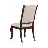 Set of 2 Cream Fabric Upholstered Dining Chairs, Barley Java B016P225455