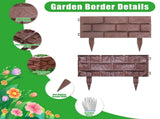 12PCS Stone Effect Garden Edging Flexible Landscape Border Fence PP Weather Resistant Decorative 13577149