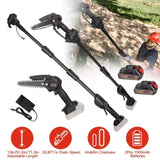 2-in-1 Cordless Pole Saw, Brushless Mini Chainsaw Cordless with Pole, 2 Pack 21500mAh Batteries 70458939