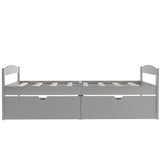 Twin size platform bed, with two drawers, gray WF195910AAE