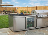 Sink and Fridge Combo for Outdoor Kitchen, 70L Refrigerator and Sink with Pull-Down Faucet, Brushed W3867P571597