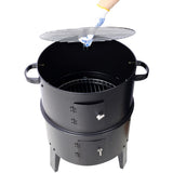 ZUN Charcoal Smoker Grill Wood Smoker Grills Outdoor Cooking 16 Inch Vertical Smoker Portable BBQ Grill W465P216802