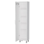 ZUN Andrews 1-Door 5-Shelf Tall Storage Cabinet White B062103263