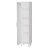 ZUN Andrews 1-Door 5-Shelf Tall Storage Cabinet White B062103263