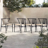 4PCS Weave Dining Chair, Mid-Century Modern Metal Rattan Chair for Kitchen Dining Living Room, 82470228