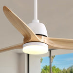 ZUN 56 Inch Ceiling Fan Light With 6 Speed Remote Energy-saving DC Motor Matte White 56K001-WH