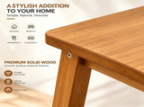 Light Brown Pine Wood Dining Bench with Storage Shelf, 100*30*45.5cm 85132120