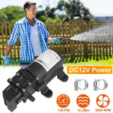2PCS 12V Water with 2 Hose Clamps 130PSI Self Priming Sprayer 70W Electric Diaphragm Water 21653879
