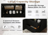 42 Inch Modern Bathroom Vanity with 2 Drawers, Vertical Grain MDF Cabinet with Soft-Close Doors and W509P493623