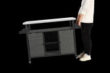 Large bar cart,Outdoor Kitchen Wicker Island Rolling Cart & Storage Cabinet, Wheels and Stainless 69148340