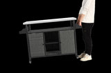 Large bar cart,Outdoor Kitchen Wicker Island Rolling Cart & Storage Cabinet, Wheels and Stainless W640P256898