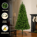 7FT Unlit Artificial Christmas Tree 775 Tips, Full PVC Branches, Classic Green Holiday Tree 02491292