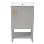 ZUN 20" Bathroom Vanity with Sink, Bathroom Cabinet with Soft Closing Door, Storage Rack and Open Shelf, 62138412