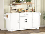 54.3" Sideboard Buffet Cabinet with, 4 Doors & 1 Drawer, Melamine MDF Kitchen N711P437643K