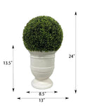 ZUN 24" Ball Topiary in White Pot, Artificial Faux Plant for indoor and outdoor B111131116