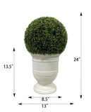 ZUN 24" Ball Topiary in White Pot, Artificial Faux Plant for indoor and outdoor B111131116