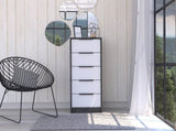 White 5-Drawer Rectangle Dresser B06280498